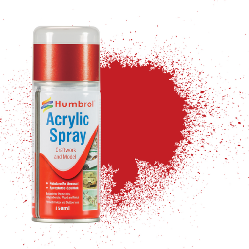 Humbrol AD6220 Acrylic No 220 Italian Red Gloss Modellers Spray 150ml