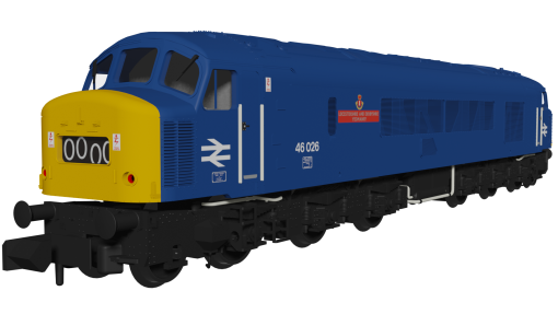 Rapido Trains 948204 Class 46 46026 “Leicestershire and Derbyshire Yeomanry” BR Blue With Headcode Blinds Dcc Ready Next 18 Socket (N Gauge)