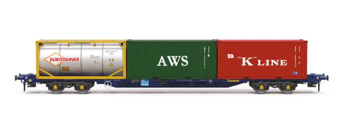 Hornby TT6030 Touax KFA Container Wagon with 3x20 Containers (TT:120 Gauge)