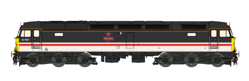 Cavalex Models CM-47567 Class 47 Intercity Mainline 'Red Star' No.47567 Dcc Ready (OO Gauge) Free Postage