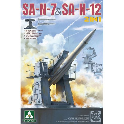 Takom PKTAK02136 Russian Navy SA-N-7 'Gadfly' & SA-N-12 'Grizzly' SAM Missiles 2 in 1 (1:35 Scale)