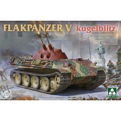 Takom PKTAK02150 German Army Flakpanzer V Kugelblitz Ficticious Anti-Aircraft Tank (1:35 Scale)