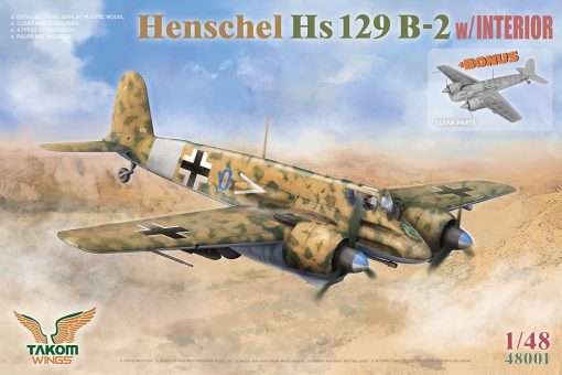 Takom PKTAK48001 German Air Force Henschel Hs 129 B-2 Ground Attack Aircraft (1:48 Scale)