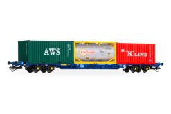 Hornby TT6030 Touax KFA Container Wagon with 3x20 Containers (TT:120 Gauge)