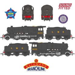 Bachmann Branchline 35-226SF LMS 8F with Riveted Tender 8233 LMS Black Dcc Sound (OO Gauge) Free Postage
