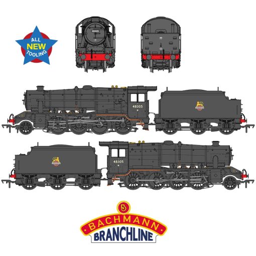 Bachmann Branchline 35-230 LMS 8F with Welded Tender 48305 BR Black (Early Emblem) Dcc Ready Plux 22 (OO Gauge) Free Postage