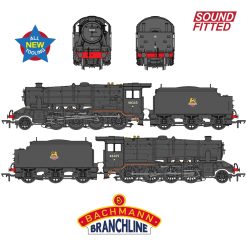 Bachmann Branchline 35-230SF LMS 8F with Welded Tender 48305 BR Black (Early Emblem) Dcc Sound (OO Gauge) Free Postage