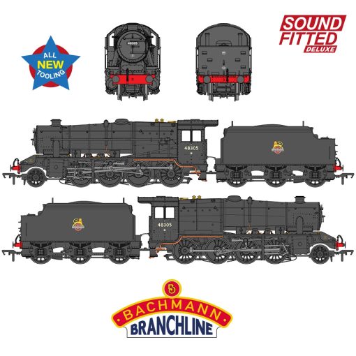 Bachmann Branchline 35-230SFX LMS 8F with Welded Tender 48305 BR Black (Early Emblem) Dcc Sound Deluxe (OO Gauge) Free Postage