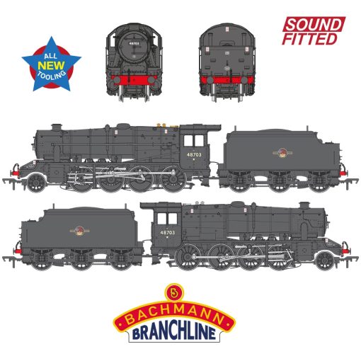 Bachmann Branchline 35-231SF LMS 8F with Welded Tender 48703 BR Black (Late Crest) Dcc Sound (OO Gauge) Free Postage