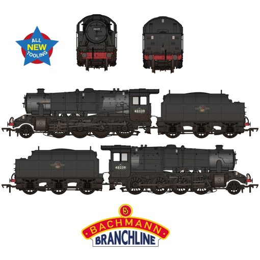 Bachmann Branchline 35-235 LMS 8F with Riveted Tender 48339 BR Black (Late Crest) Weathered Dcc Ready Plux 22 (OO Gauge) Free Postage