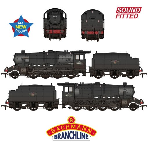Bachmann Branchline 35-235SF LMS 8F with Riveted Tender 48339 BR Black (Late Crest) Weathered Dcc Sound (OO Gauge) Free Postage