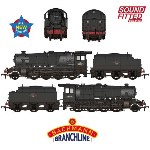 Bachmann Branchline 35-235SFX LMS 8F with Riveted Tender 48339 BR Black (Late Crest) Weathered Dcc Sound Deluxe (OO Gauge) Free Postage