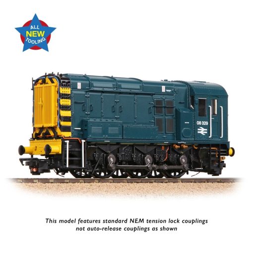 Bachmann Branchline 35-925 Class 08 08329 BR Blue (Wasp Stripes) Dcc Ready Plux 22 Socket (OO Gauge) Free Postage