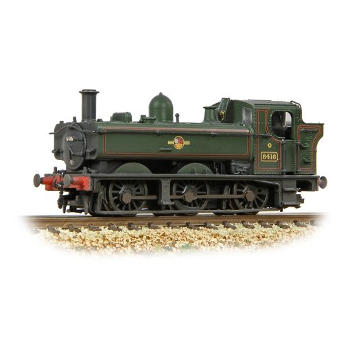 Graham Farish 371-987B GWR 64XX Pannier Tank 6416 BR Lined Green (Late Crest) Weathered Dcc Ready 6 Pin Socket (N Gauge) Free Postage