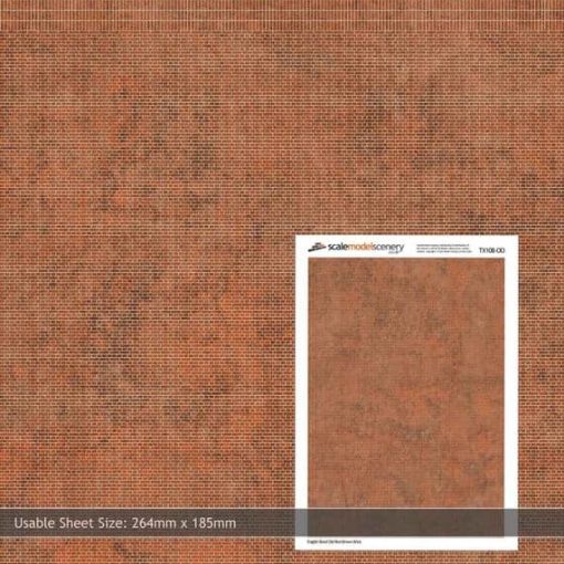 Scale Model Scenery TX108-OO English Bond Old Red Brick (OO Gauge)
