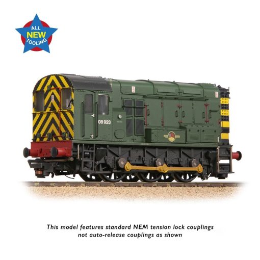 Bachmann Branchline 35-926 Class 08 08923 BR Green (Wasp Stripes) Weathered Dcc Ready Plux 22 Socket (OO Gauge) Free Postage