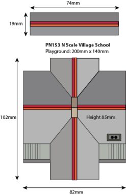 Alternative view of Metcalfe PN153 Village School (N Gauge)