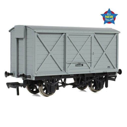 EFE Rail E87055 LSWR 10T Ventilated Van BR Grey (OO Gauge)