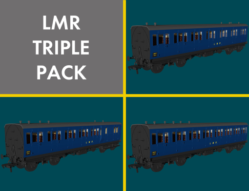 Rapido Trains 978033 LMR ‘Evolution’ Non-Corridor Carriage Pack (OO Gauge)