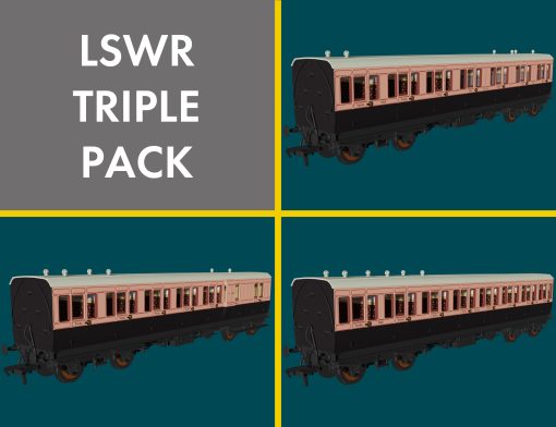 Rapido Trains 978101 LSWR ‘Evolution’ Non-Corridor Carriage Pack (OO Gauge)