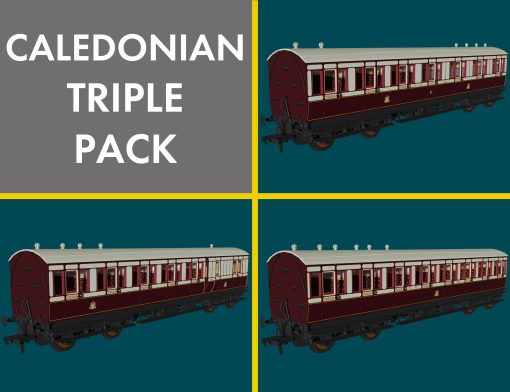 Rapido Trains 978107 Caledonian ‘Evolution’ Non-Corridor Carriage Pack (OO Gauge)