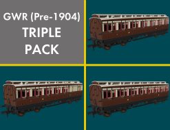 Rapido Trains 978131 GWR (pre-1904) ‘Evolution’ Non-Corridor Carriage Pack (OO Gauge)