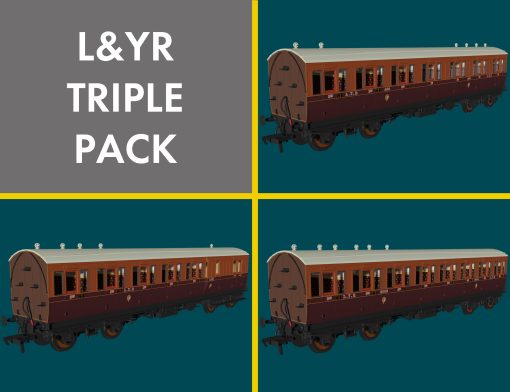 Rapido Trains 978137 L&Y ‘Evolution’ Non-Corridor Carriage Pack (OO Gauge)