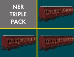 Rapido Trains 978149 NER ‘Evolution’ Non-Corridor Carriage Pack (OO Gauge)