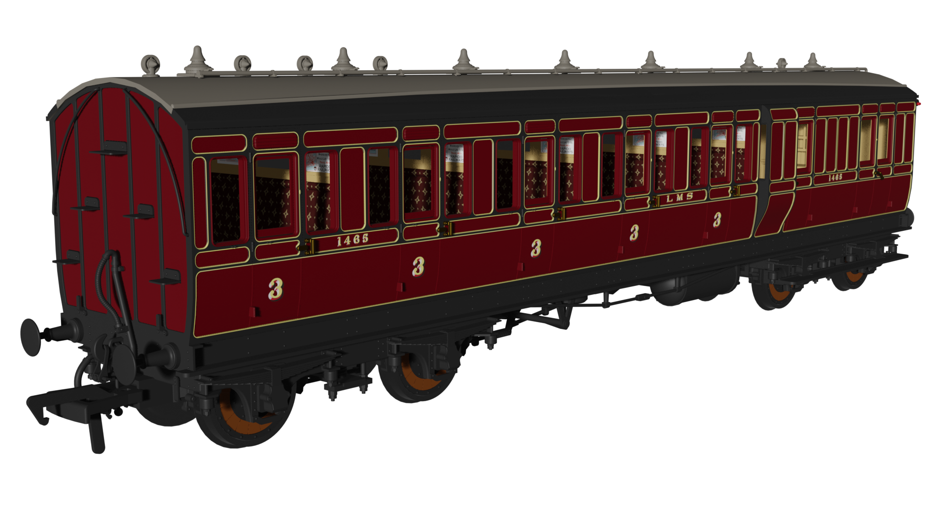 Rapido Trains 978156 LMS Period 1 ‘Evolution’ Non-Corridor Brake Third No.1465 (OO Gauge)
