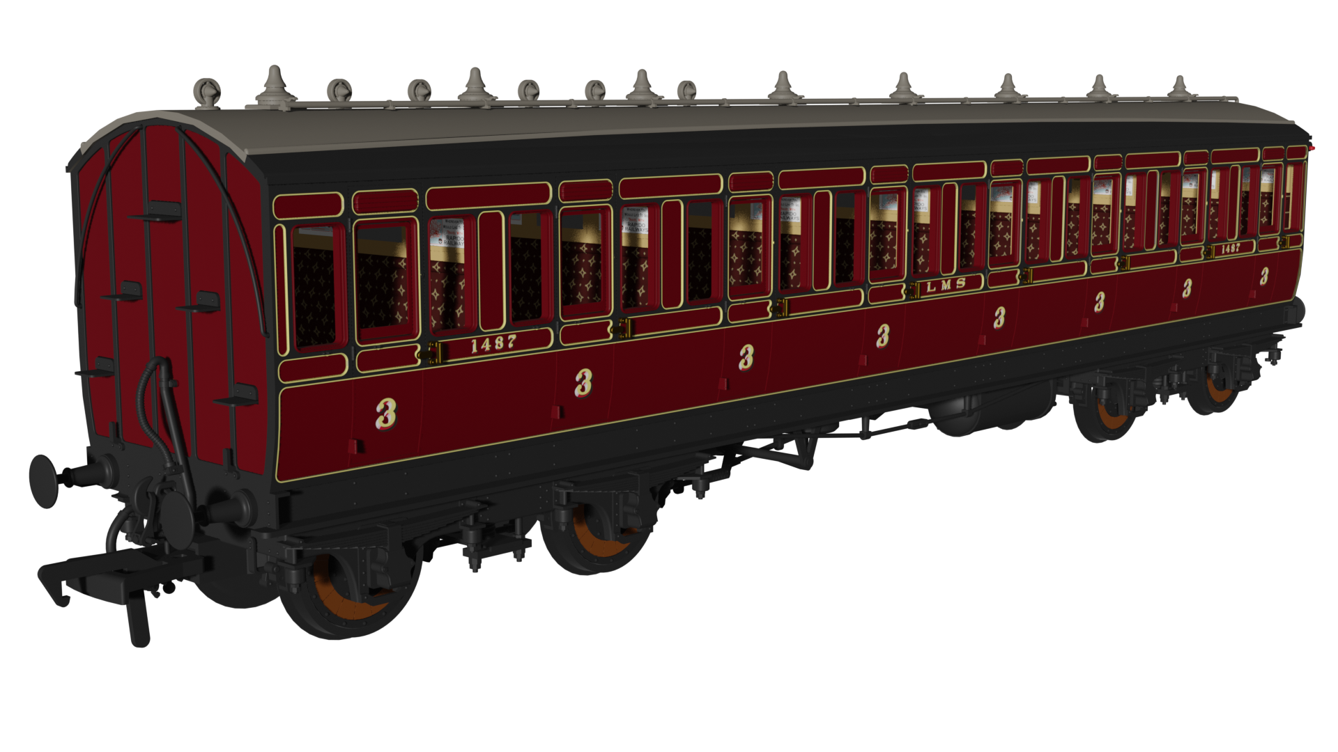 Rapido Trains 978157 LMS Period 1 ‘Evolution’ Non-Corridor Third No.1487 (OO Gauge)