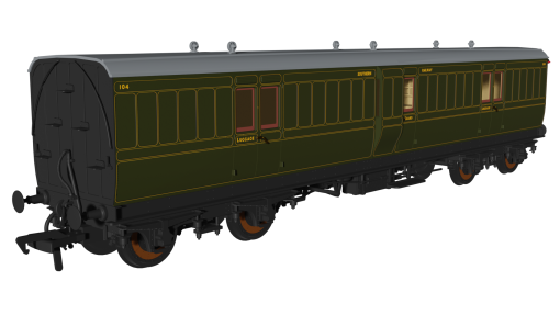 Rapido Trains 978218 SR Olive ‘Evolution’ Non-Corridor Full Brake No.104 (OO Gauge)