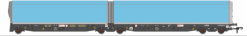 Revolution Trains RT-N-WIA-202B 5 Car Arbel WIA Car Carrier Plain Blue (N Gauge) Free Postage