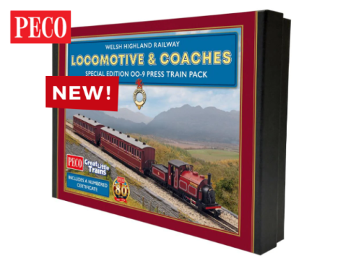 Peco GR1005 Special Edition OO-9 Press Train Pack (Welsh Highland Railway) (OO-9 Gauge) Free Postage