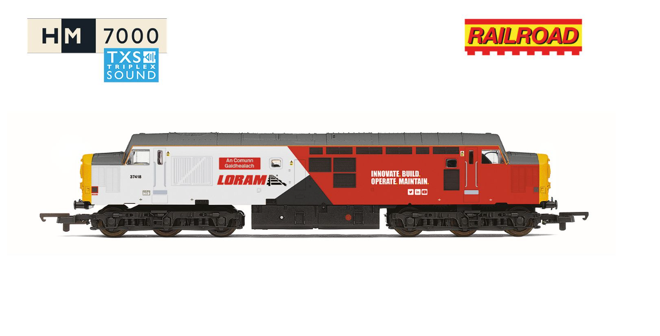 Hornby R30436TXS RailRoad - Loram - Class 37 - 'An Comunn Gaidhealach' 37418 (DCC Sound Fitted) (OO Gauge)