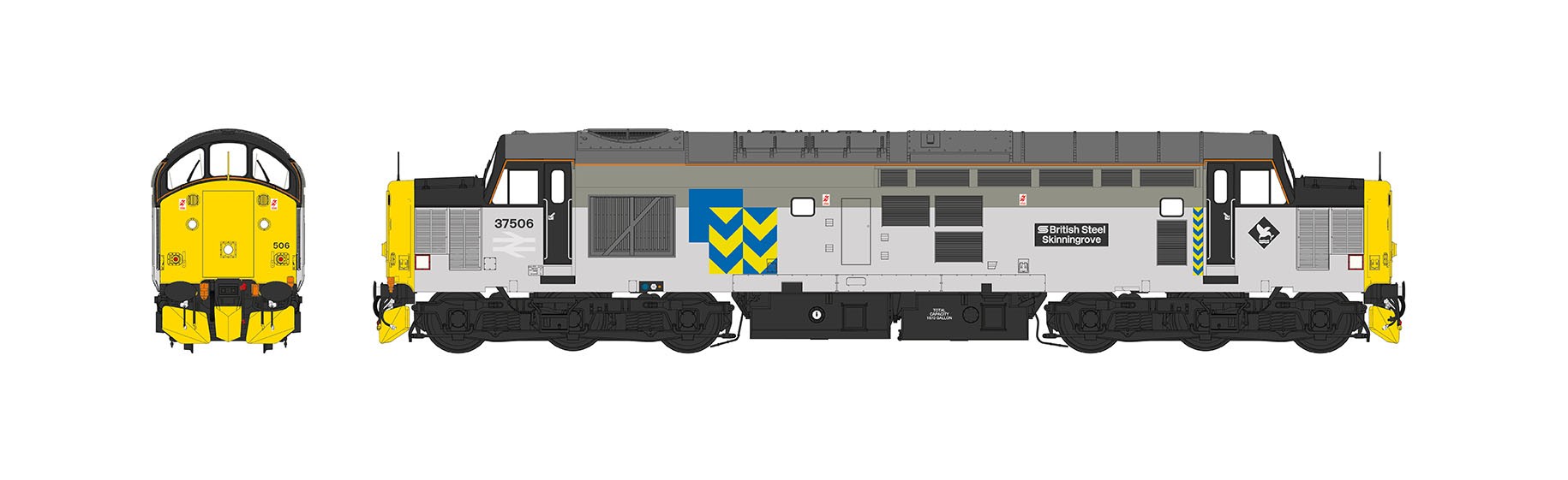 Heljan 3762 Class 37/5 BR Railfreight Metals Sector Grey 37506 British Steel Skinningrove (O Gauge) Free Postage