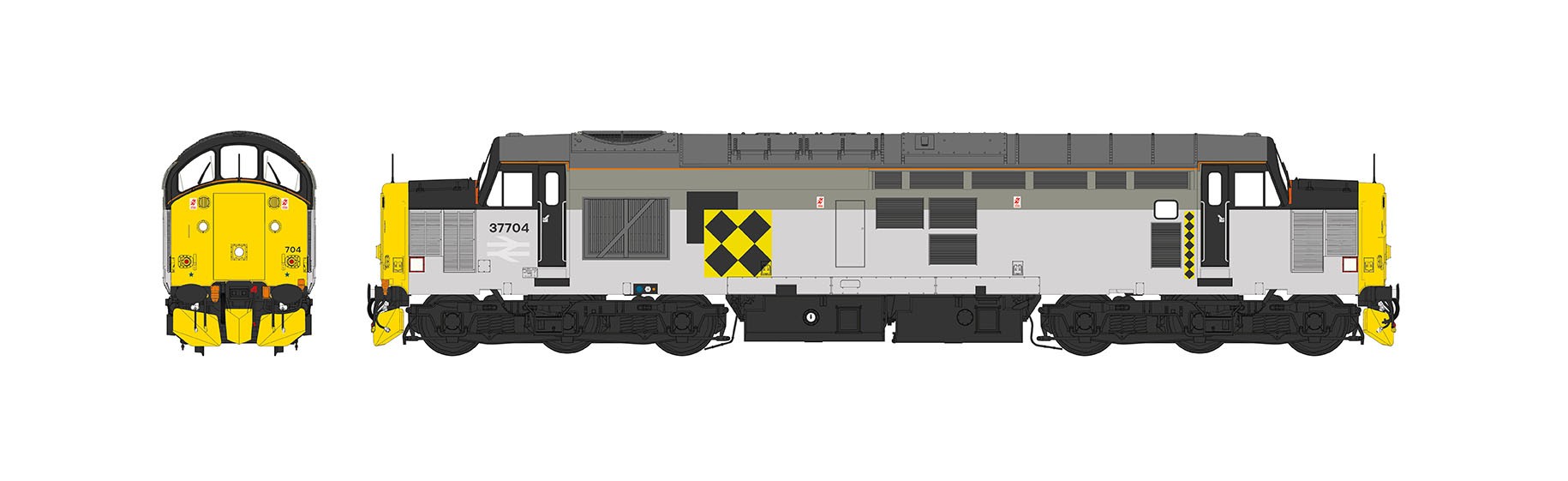 Heljan 3766 Class 37/7 BR Railfreight Coal Sector Grey 37704 (O Gauge) Free Postage