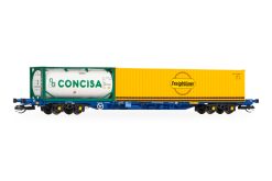 Hornby TT6031 Touax KFA Container Wagon with 1x20 & 1x40 Containers (TT:120 Gauge)