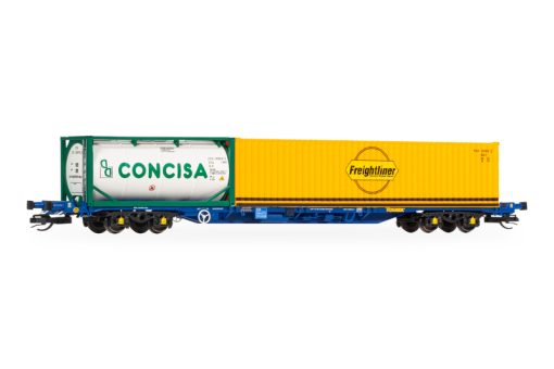 Hornby TT6031 Touax KFA Container Wagon with 1x20 & 1x40 Containers (TT:120 Gauge)