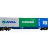 Hornby TT6032 Touax KFA Container Wagon with 3x20 Containers (TT:120 Gauge)