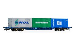 Hornby TT6032 Touax KFA Container Wagon with 3x20 Containers (TT:120 Gauge)