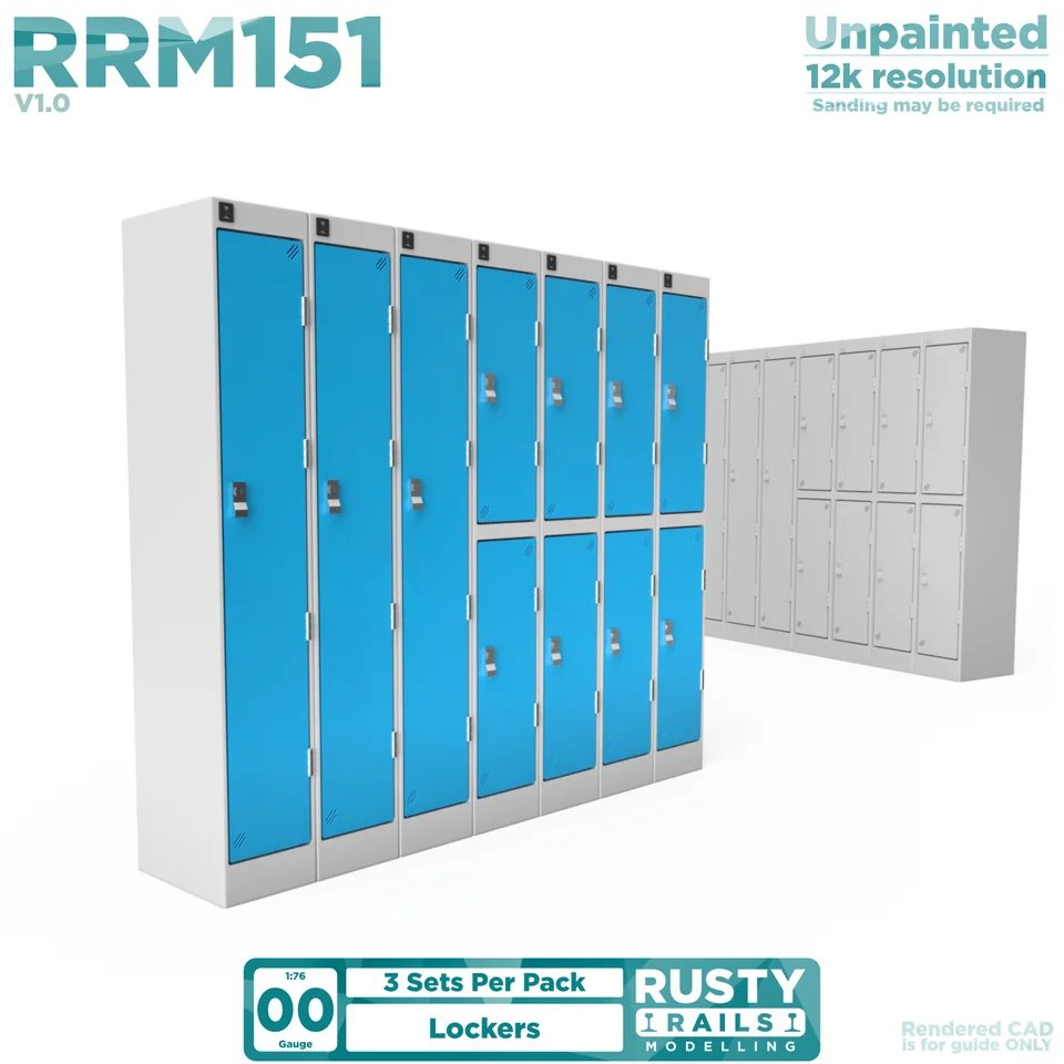 Rusty Rails Modelling RRM151 Lockers Pack of 3 (OO Gauge)