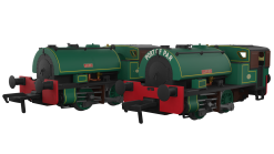 Rapido Trains 968001 Port of Par Bagnalls Twin Pack – Lined Dark Green (OO Gauge)