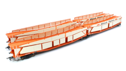 Revolution Trains RT-OO-CAR4-425B Quad set Cartic-4 car carrier - Silcock Express livery with roof + side screens (set A) (OO Gauge) Free Postage