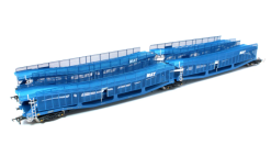 Revolution Trains RT-OO-CAR4-436B Quad set Cartic-4 car carrier - MAT blue with mesh screens (set B) (OO Gauge) Free Postage