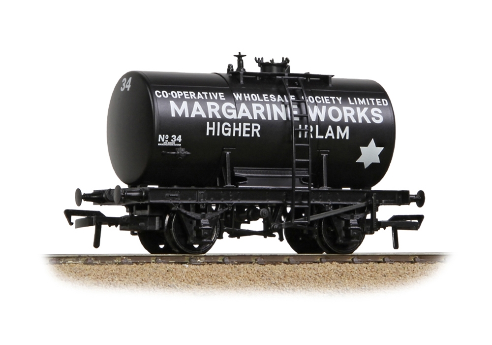 Bachmann Branchline 38-785 14T Anchor-Mounted Tank Wagon 'Irlam Margarine Works' Black (OO Gauge)