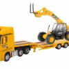 Oxford Diecast OR76MB012 Model of the Mercedes Actros Semi Low Loader & 531 70 Loadall (1:76 Scale)