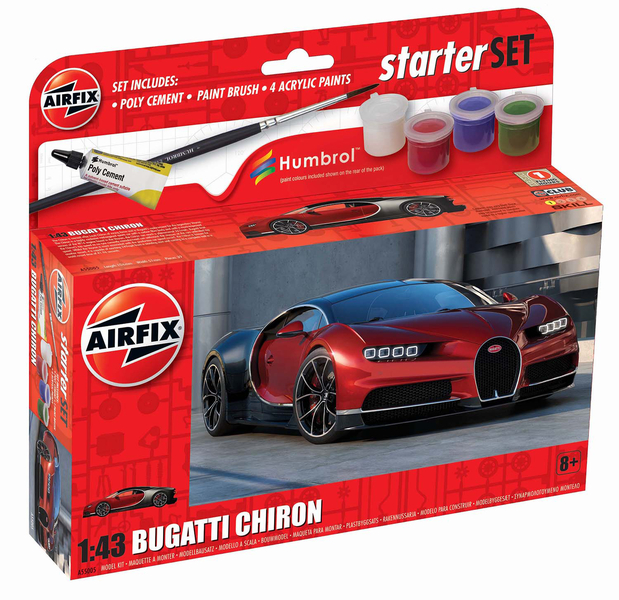 Airfix A55005 Starter Set - Bugatti Chiron(1:43 Scale)