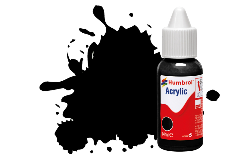 Humbrol DB0021 Acrylic Paint: 21 Black Gloss (14ml)