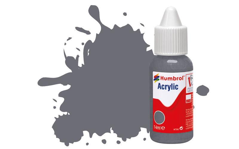 Humbrol DB0123 Acrylic Paint: 123 Extra Dark Sea Grey Satin (14ml)