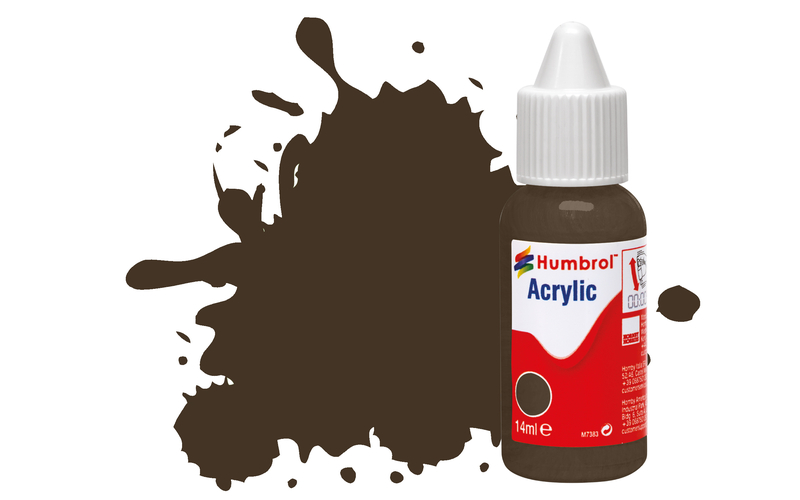Humbrol DB0010 Acrylic Paint: 10 Service Brown Gloss (14ml)
